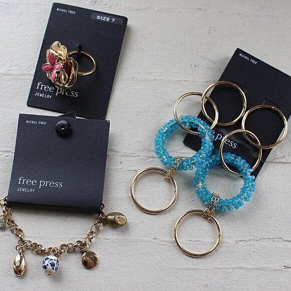 Costume Jewelry Bundle- Free Press - Charm Bracelet, Beaded Loop (Oscar Style)+ - Picture 2 of 11